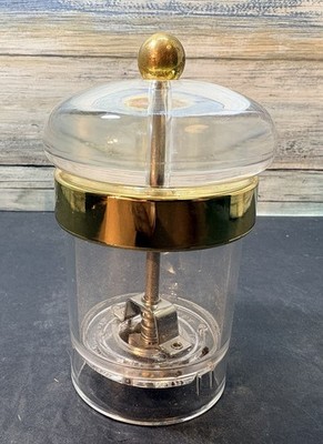 Vintage W. M. Bounds Clear Acrylic Pepper Grinder Gold Accent 4  Small