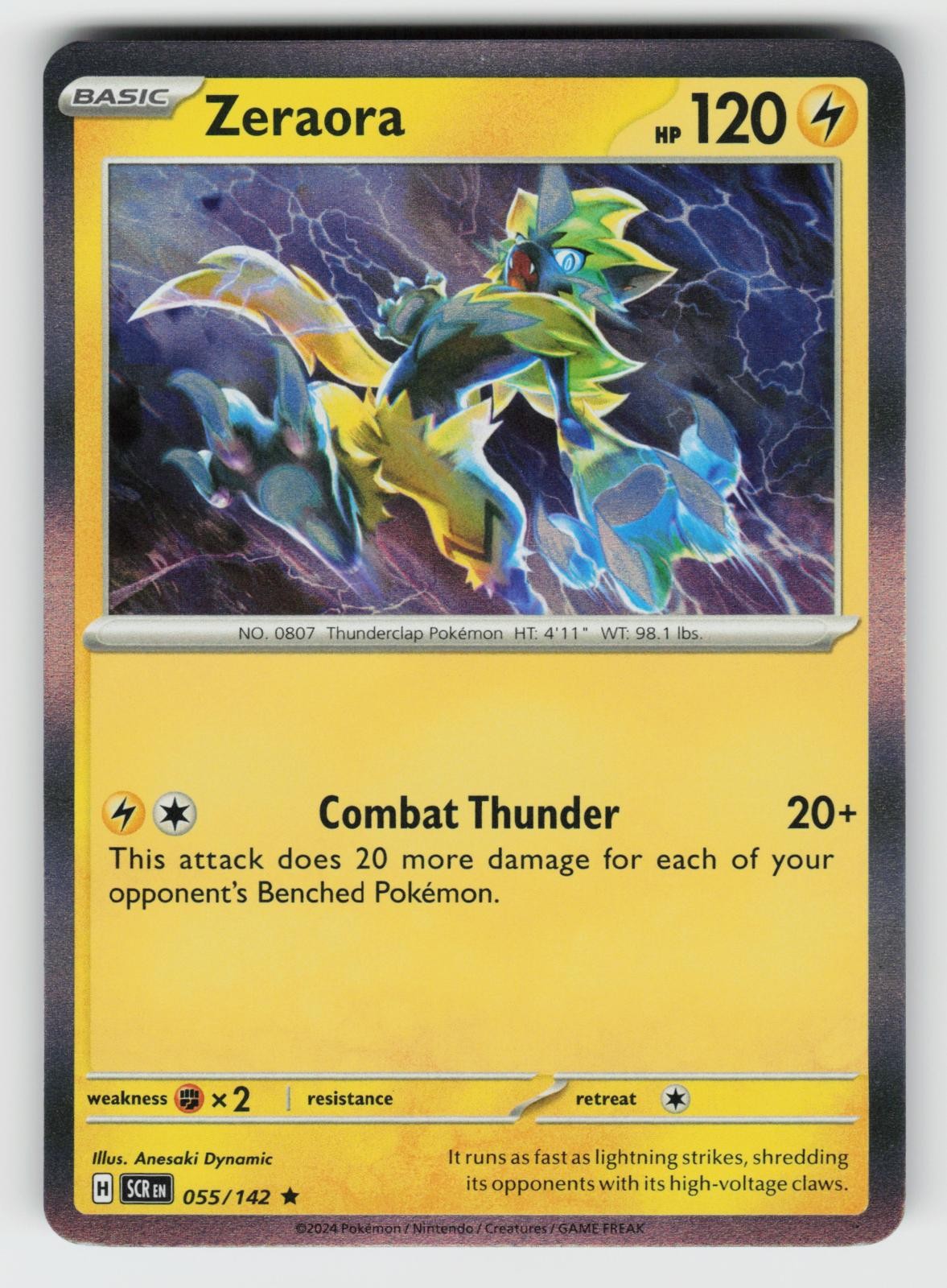 Zeraora 55/142 Stellar Crown R Holo NM/M Pokemon