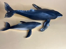 Schleich 16083 Humpback Whale and 16093 Calf 1:32  Rare Retired Sea Animal