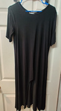 Cato Women's Dress Size Medium Black Asymmetrical Slit Dress Black