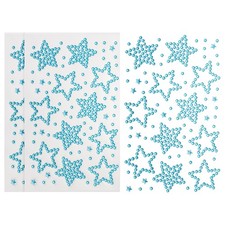 3Sheets Star Gem Sticker, Face Gem Stickers, Blue