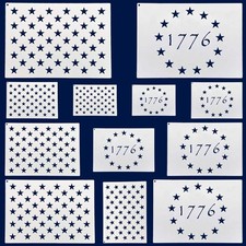 WISYOK American Flag 50 Star Stencils and 13 Stars 1776 Templates, American Flag