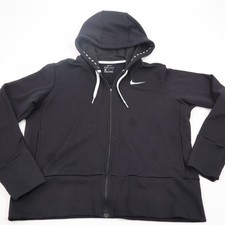 Nike Dri-FIT Full Zip Hoodie Black Womens Medium 857563-010 Activewear Jacket