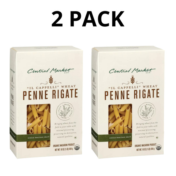Central Market IlCappelli Wheat Penne Rigate Pasta 16 OZ - PAQUETE DE 2