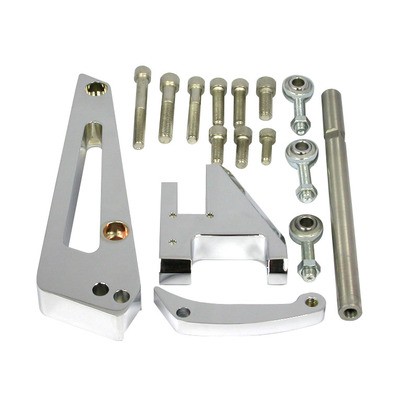 RACING POWER CO-PACKAGED Chrome Alum BBC Alterna tor Bracket SWP- R6411