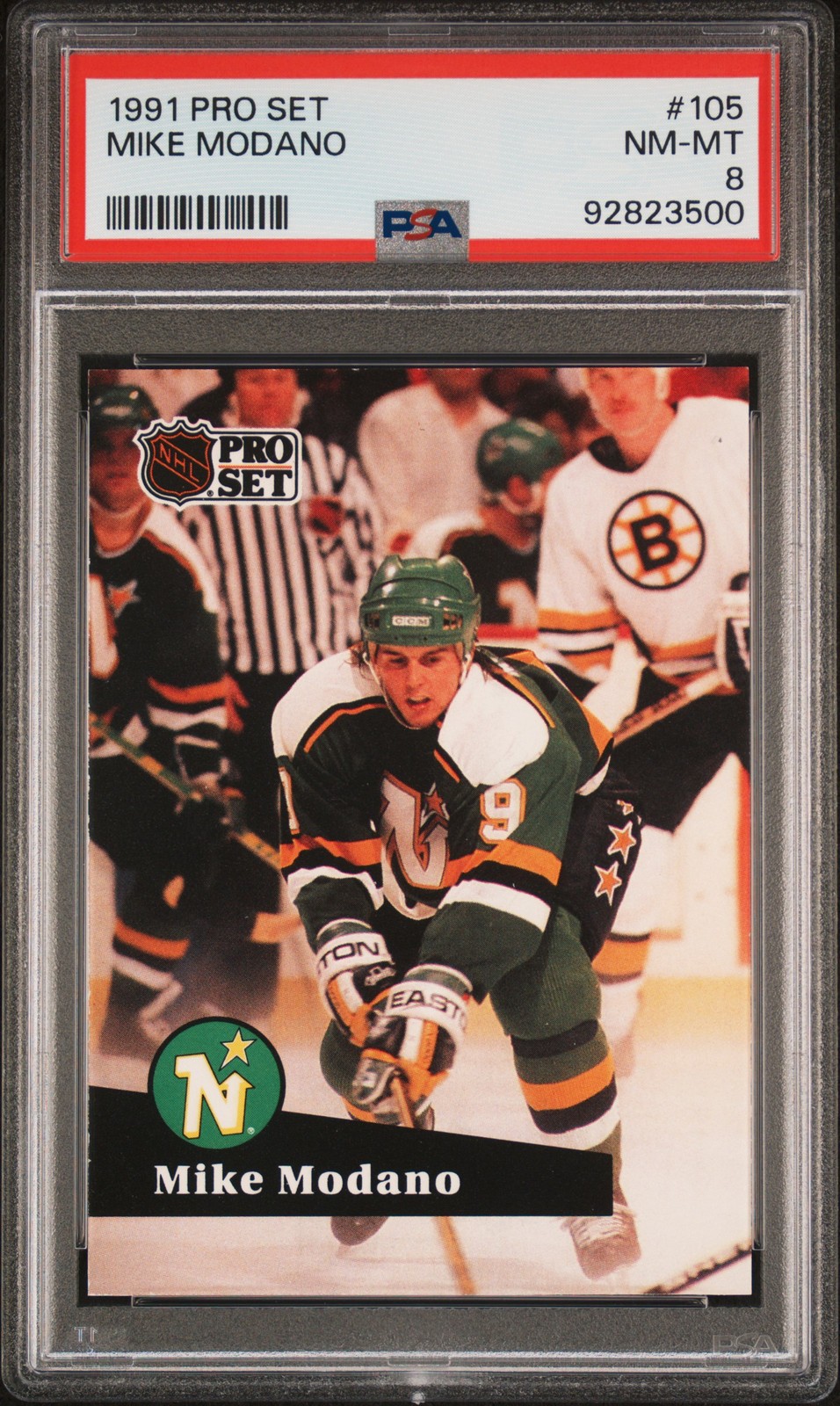 1991 PRO SET #105 MIKE MODANO PSA 8