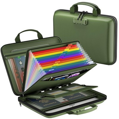 Fireproof File Organizer,Fireproof Document Box with Lock,Large 13 Pocket Exp...
