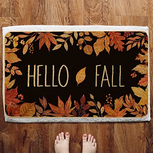 Hello Fall Maple Leaves Decorative Doormat, Fall Maple Leafs Door mat Indoor - Picture 7 of 7