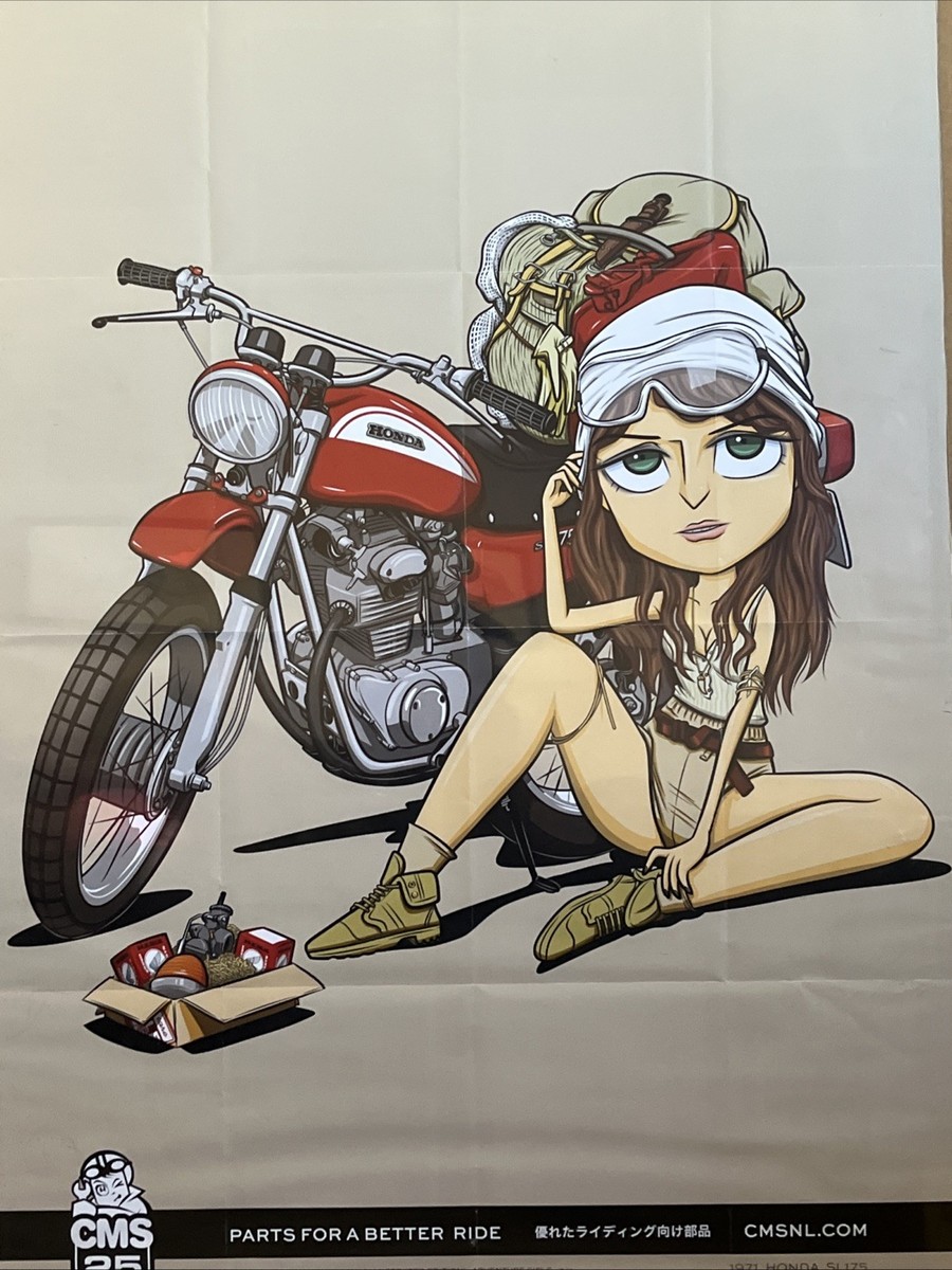 CMS Australia - Adventure Girls With 1971 Honda Motorcycle 22x33
