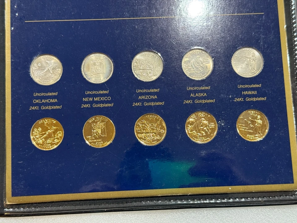 US Commemorative Gallery Quarter Collection 2005-2008 40 Coins 24 kt Gold Plated - Image 4 of 4