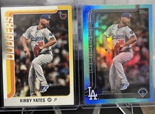 2025 Topps Series 2 Kirby Yates #397 Dodgers Vintage Stock /99 and Aqua Foil