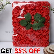 50 Pcs Large 6CM Artificial Flowers Foam Rose Heads Wedding Party Decor Bouquet