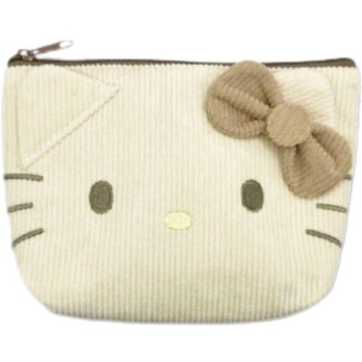 Face Multi Pouch, Corduroy, Character, Storage Pouch, Small Item Case, Kitty