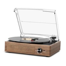 Vinyl Record Player Turntable with Built-in Bluetooth Receiver  2 Wooden