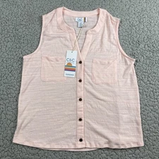 C&C California Pink Button Up Top Womens Medium Beachy Layers