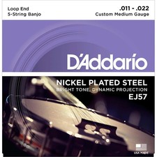 D'Addario EJ57 Nickel Custom Medium 5-String Banjo Strings 11-22 