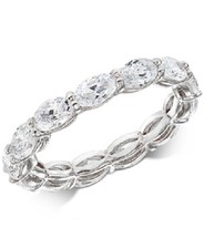 Oval Cubic Zirconia - Eternity Band - Italy Sterling Silver - size 9 - NEW w/tag