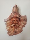Vintage Hand Carved Wooden Man Face Folk Art Sculpture Rustic Wall Decor