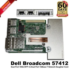 Dell Broadcom 57412 2x10GbE SFP+ & 2x1GbE RJ45 RNDC Network Daughter Card NWMNX