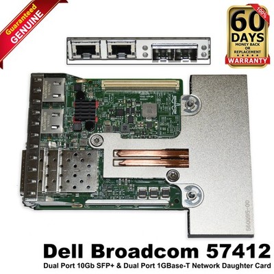 Dell Broadcom 57412 2x10GbE SFP+ & 2x1GbE RJ45 RNDC Network Daughter Card NWMNX