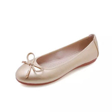 Women New Pumps Flats Ladies Bow Ballerina Slip On Ballet Casual Work Shoes UK