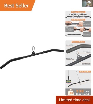 Versatile 39.37 Inch Cable Machine Pulldown Bar for Home Gym and Muscle Strength