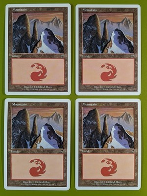 Mountain (337) x4 Seventh Edition 7th 4x Magic the Gathering MTG