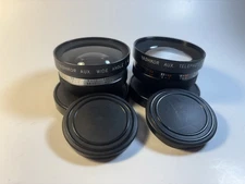 Lot Of 2 Vintage Yashica Yashikor Set of AUX Wide Angle And Telephoto 1:4 Lens