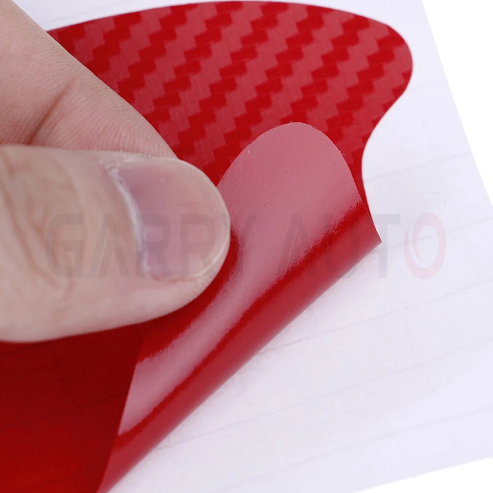 Red Carbon Fiber Car Door Handle Protector Film Anti Scratch Sticker 4PCs Set - product detail image 11