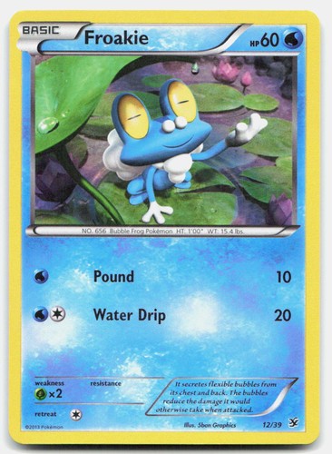 Kalos Starter Set Froakie 12/39 Moderately Played Pokemon Holo Tcg Card