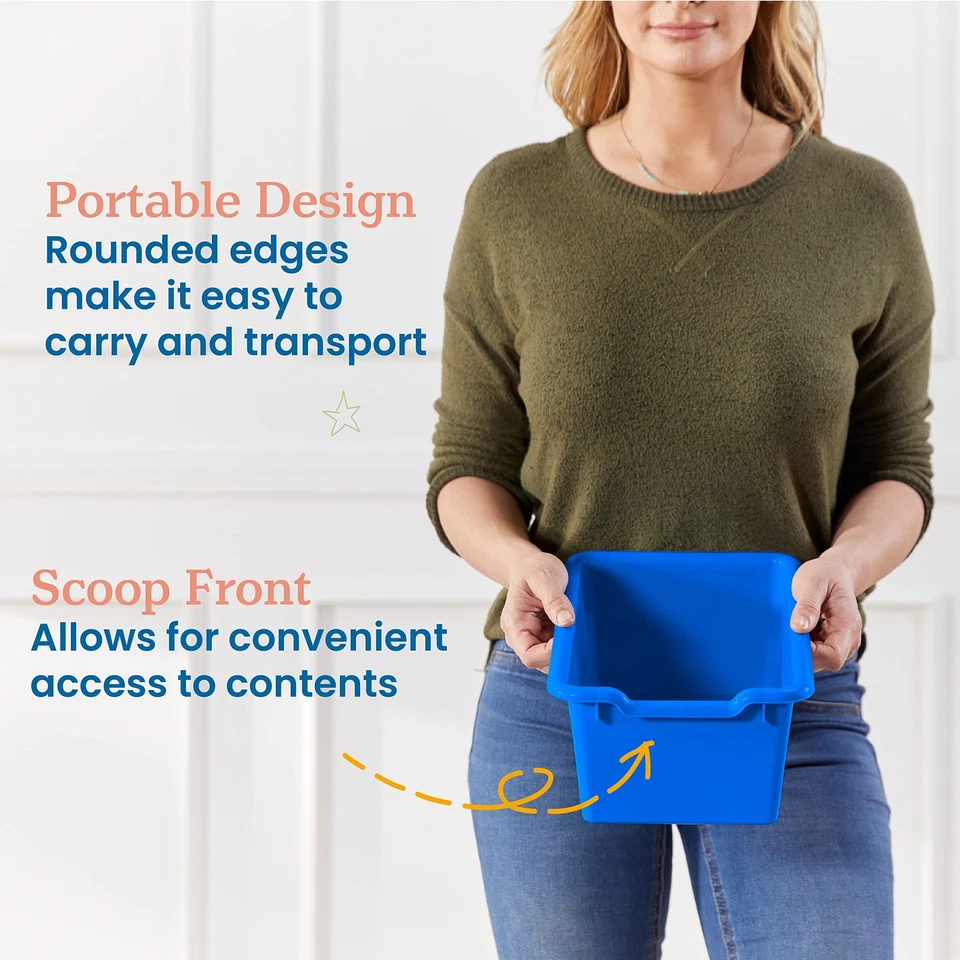 Juego de Cubos de Almacenamiento Frontales, Azul, 20 Piezas Multiusos Foto 4 de 4