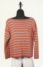Beachcombing Pullover - K1C2 Knitting Pattern 1204 - Sweater 36.5"-58"