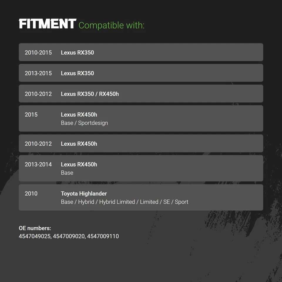 Tie Rod End For Toyota Highlander 2008-2019 Driver Side Front Outer 4547049025 Foto 2 de 4