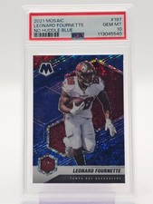 LEONARD FOURNETTE 2021 MOSAIC NO HUDDLE BLUE /75 #187 BUCCANEERS PSA 10 Q3403
