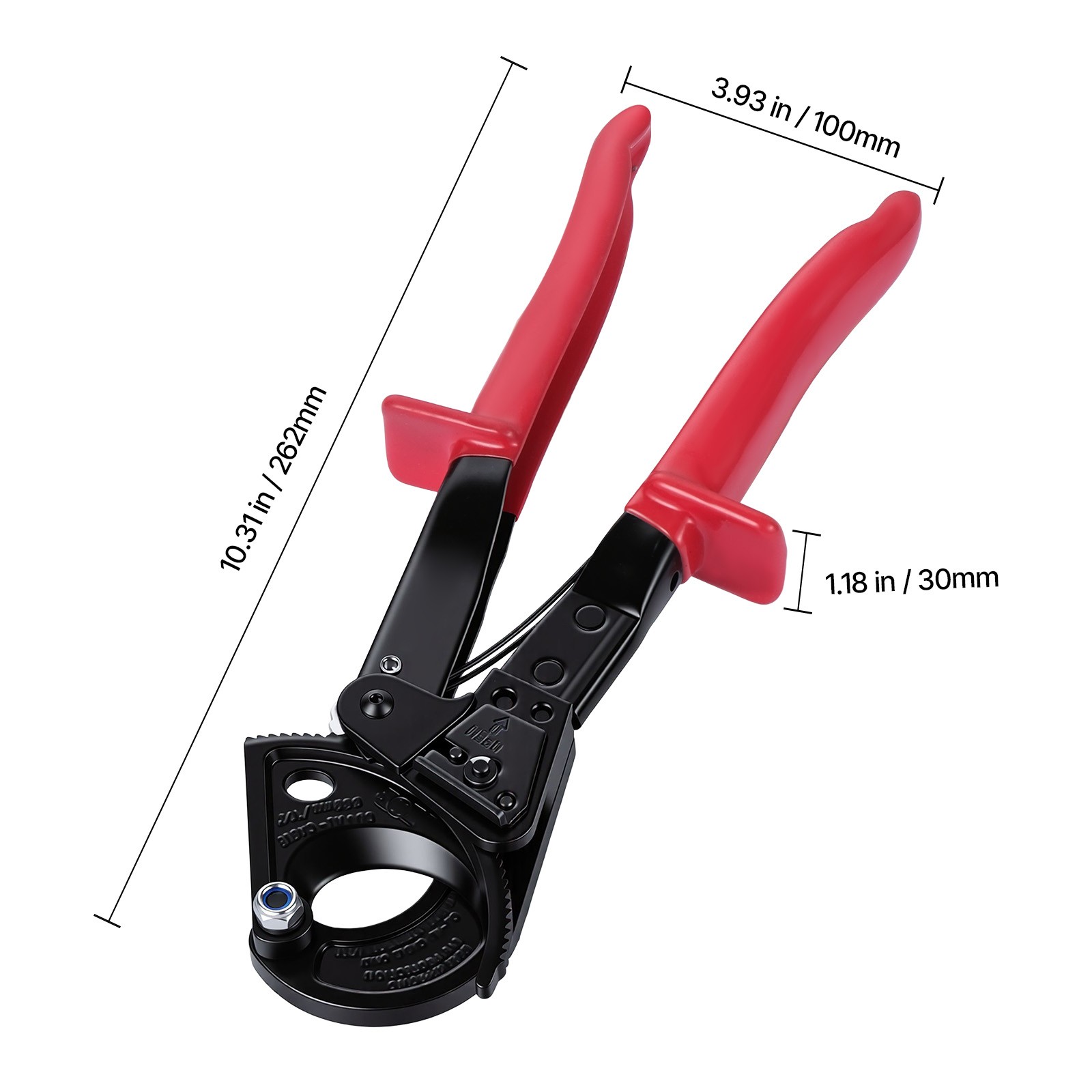 Uimoso Ratcheting Cable Cutter for Copper and Aluminum, 474 MCM / 240 ...
