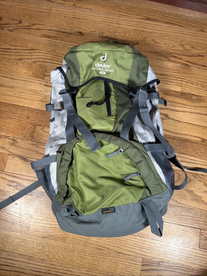 Mochila Deuter Futura Pro 34 AC SL AirComfort Senderismo Verde con Cubierta para Lluvia Foto 2 de 4