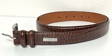Polo Ralph Lauren Mens Brown Belt Italian Leather Croc Embossed Size 40/100