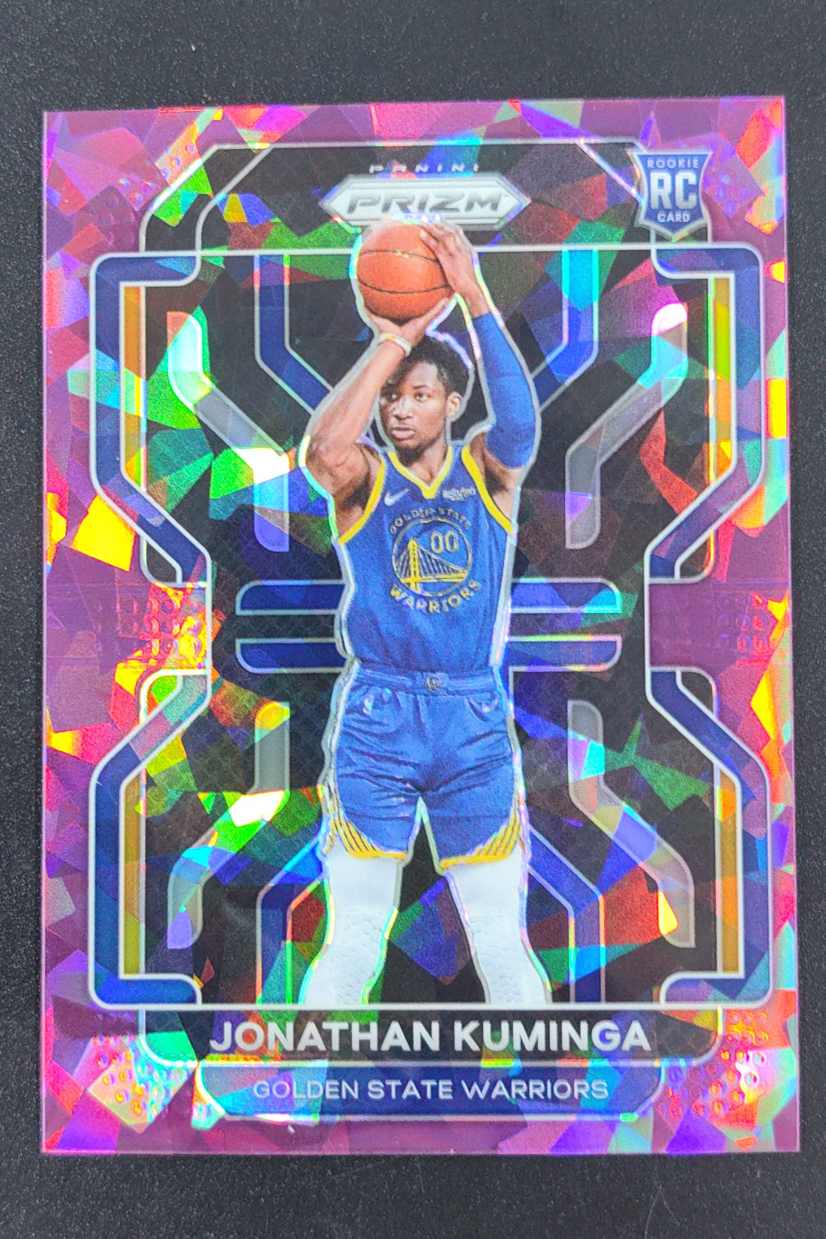 2021-22 Panini Prizm Jonathan Kuminga Purple Cracked Ice RC /149 #307 Warriors