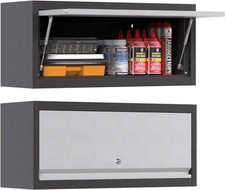 Wall Mounted Metal Storage Cabinet with Lock & Up-Flip Door 35x66x30cm