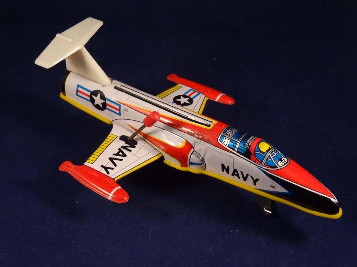 Jouet Ancien Avion Tôle NAVY 216 T-33-A Made In Japan RARE