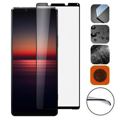 Panzerfolie aus Echtglas Sony Xperia 1 III (3. Generation) komplett abdeckend 9H