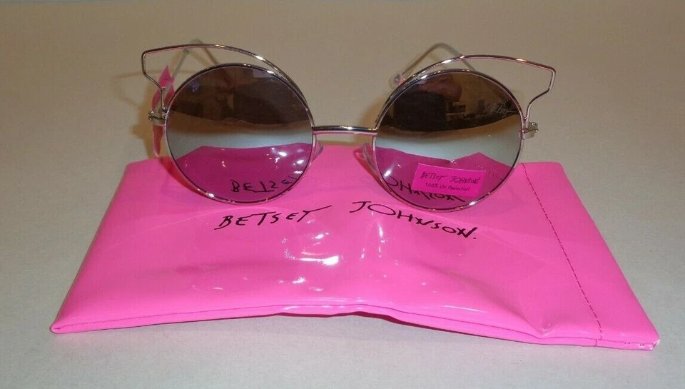 Gafas de sol Betsey Johnson BJ475109 plateadas nuevas para mujer ojo de gato Foto 2 de 4
