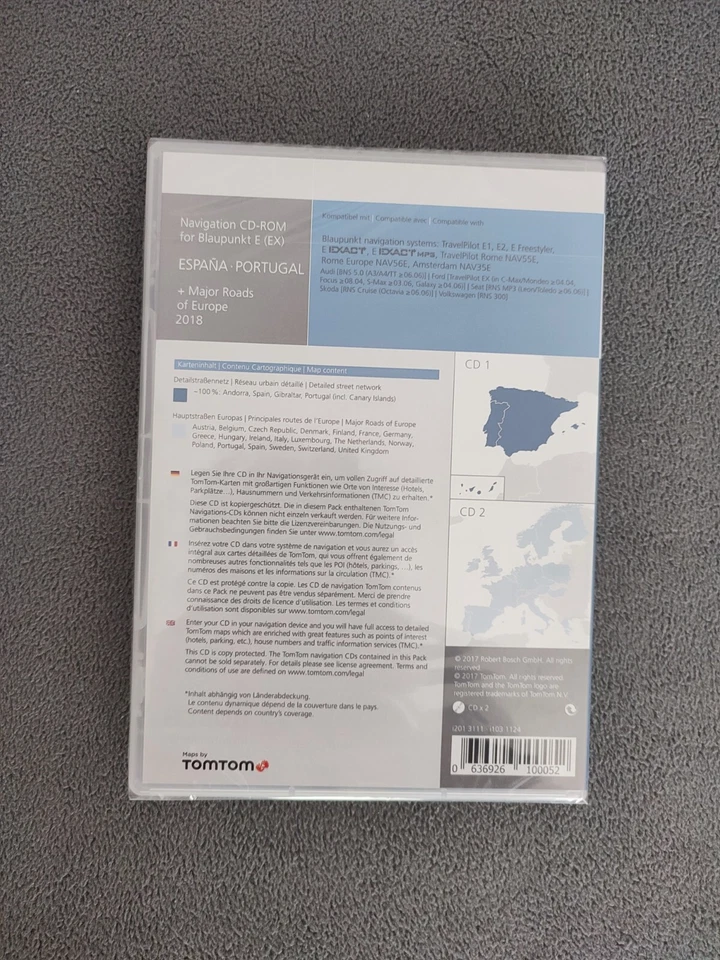 ESPAÑA PORTUGAL + Major Roads Europe 2018 CD TravelPilot E EX RNS 300 BNS 5.0 - Bild 2 von 2