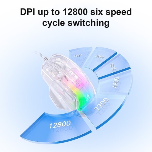 RGBs Gamings Mouse USB Cord 12800DPI Ergonomics Gamers Optical Mouse with Light - Picture 4 of 8