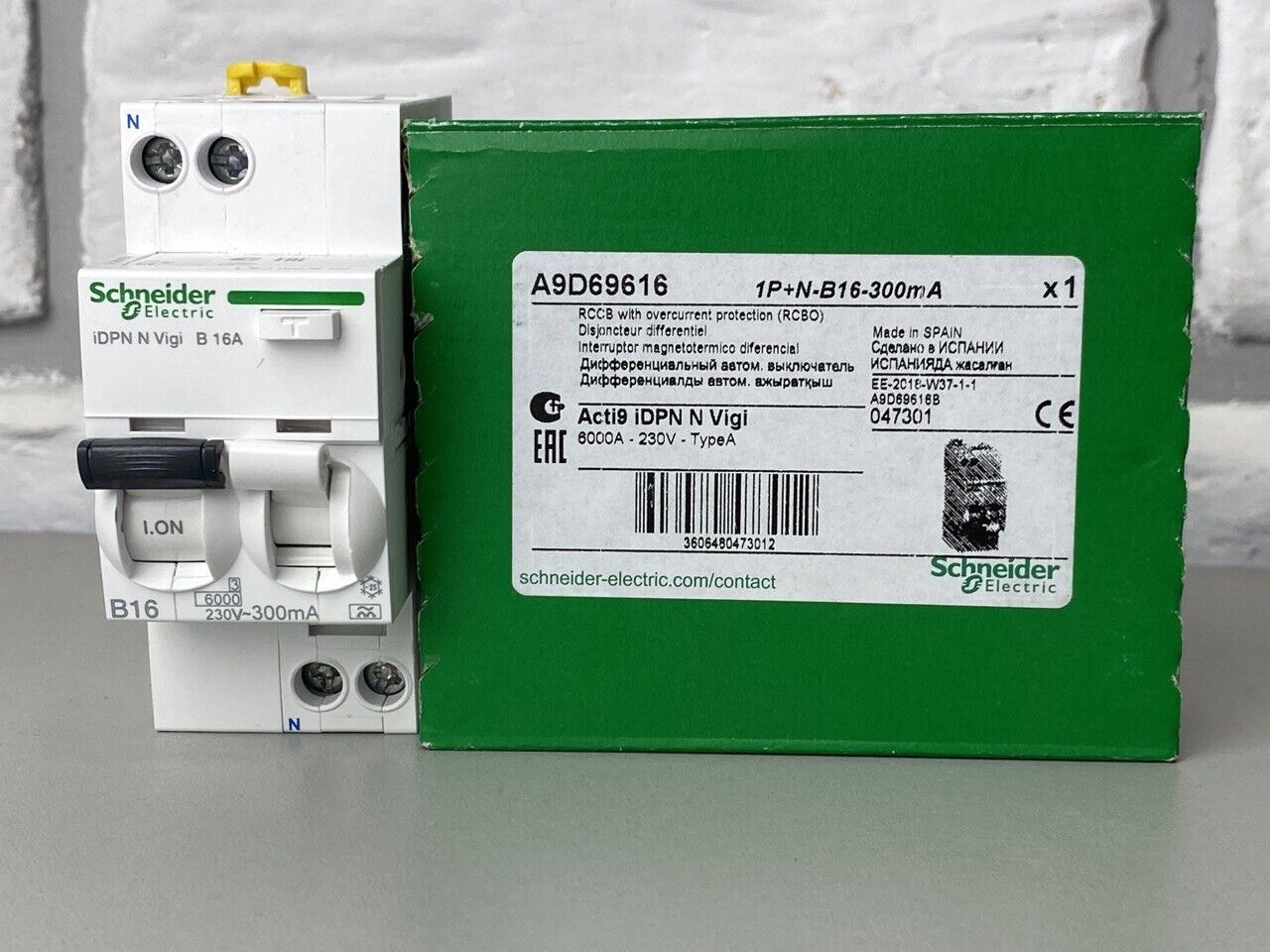 Disjoncteur K60N-C16-1 C 16A unipolaire Schneider A9K02116