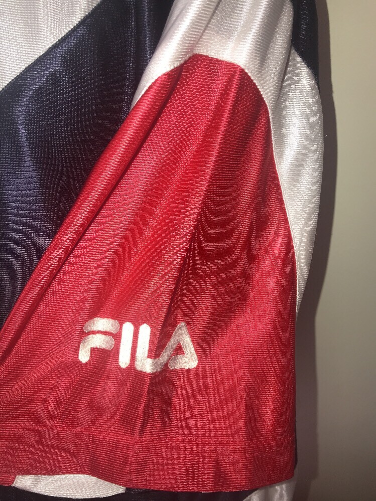 Maglietta Uomo Fila Sport Anni '90 Rosso Bianco XXL 2XL Vintage