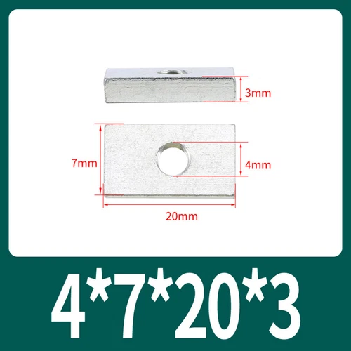 Rechteckige Vierkantmuttern Gleitblöcke für Alu Zubehör, mechanische Ausrüstung - Picture 11 of 73