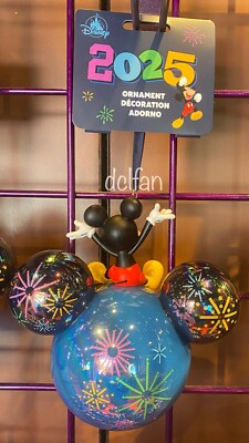 2025 Walt Disney World Parks Mickey Mouse Icon Glass Ball Ear