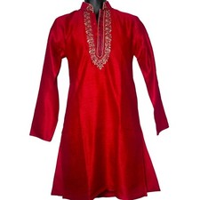 Middle Eastern Style Men Red Traditional Long Top / Shirt