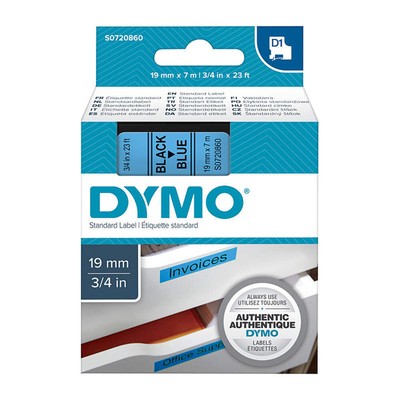 NNEDSZ DYMO Black on Blue 19mmx7m Tape